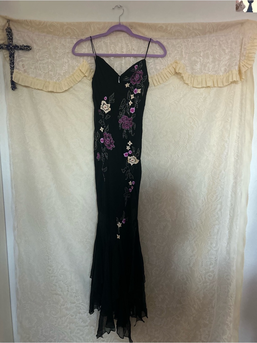 Cicci Embroidered beaded Silk Dress S